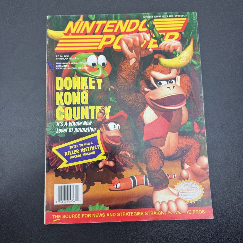 Nintendo Power Magazine Vol 66 Nov 1994 Donkey Kong Country Killer Instinct